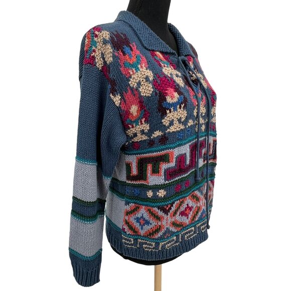 Vintage 80s Reference Point Tie Front Thick Knit Sweater Women’s Size‎ small - Picture 2 of 4